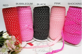 Fold Over Elastic - Print (Large Polkadot) - 2m length